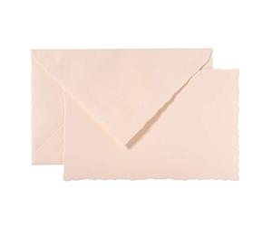 Lalo 25205L - A "Paris Collection" correspondence set including 10 cards 9.7x15.2 cm 300g and 10 lined envelopes with serrated edges 10x15.8 cm, In Pink