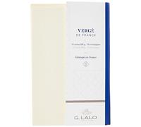 Lalo 25616L - Verge De France Correspondence Set with 10 single business cards 8.5x13.5 cm 300g and 10 lined envelopes 9x14 cm, laid paper from France, Ivory
