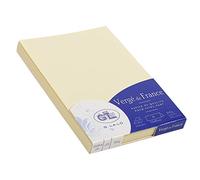 Lalo 33816L - Verge De France Pack of 25 folded easels paper. Size: 3.5x10 cm 210g, Laid Paper from France, Ivory. Lined, Correspondence. Paper Made in France