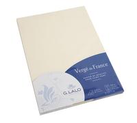Lalo 41416L - Verge De France. Pack of 50 sheets. Size: A4 21x29.7 cm 160g, Laid de France, Ivory, Lined, Correspondence, Sheets, Paper Made in France.