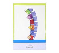 Lalo 60803L - A fancy correspondence Set with a 10.7x15.2cm double card and an 11.4x16.2cm lined envelope, Farandole of Envelopes. With Bag. Watercolour