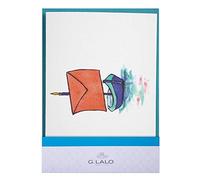 Lalo 60806L - A Fancy Correspondence Set with a 10.7x15.2cm Double Card and an 11.4x16.2cm Lined Envelope, Messenger Boat. With Bag. Watercolour Design