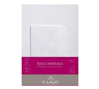 Clairefontaine - Ref 63500L - G.Lalo Correspondence Set - 10 x A4 (21 x 29.7cm) 100gsm Sheets + 5 x Gummed Lined DL (11 x 22cm) Envelopes - Imperial Canvas - White