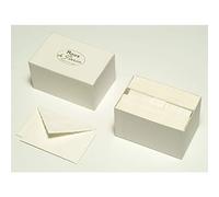 Lalo 92300L - A "Mode de Paris" box set including 30 single cards 9.7x15.2 cm 300g and 30 gummed lined envelopes with serrated edges 10x15.8 cm, White