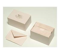 Lalo 92305L - A ''Mode de Paris'' box set including 30 single cards 9.7x15.2 cm 300g and 30 gummed lined envelopes with serrated edges 10x15.8 cm, Pink