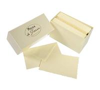 Lalo 92316L - A "Mode de Paris" boxed set including 30 single cards 9.7x15.2 cm 300g and 30 gummed lined envelopes with serrated edges 10x15.8 cm, Ivory