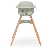 Lalo The Chair Convertible 3-in-1 High Chair - Wooden for Babies & Toddlers, Dishwasher Safe Tray, Adjustable Footrest, Sage