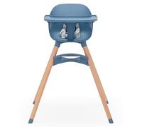 Lalo The Chair Convertible 3-in-1 High Chair - Wooden for Babies & Toddlers, Dishwasher Safe Tray, Adjustable Footrest, Blueberry