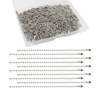 LALOFE 100Pcs Bead Key Chain, Silver Iron, 4.72 Inches