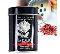 LalolaGourmet® Smoked Sweet Paprika Flakes - Spanish Pimentón de La Vera for Meat, Fish, Eggs, Sauces & Stews - Premium Gourmet Spice 40g