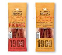 LalolaGourmet® - Spanish Chorizo Pack by La Gloria Riojana - 1 Mild 280 g & 1 Spicy 280 g - With Pimentón de la Vera, Añana Salt & Las Pedroñeras Garlic - IGP Chorizo Riojano -Artisan Sausages