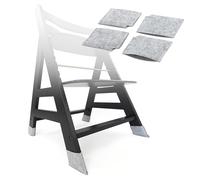 LaLoona High Chair Felt Pads Set | 4 Floor Protectors Compatible with Hauck Alpha, Beta, Sit Up Stuff and Many More | Anti-Scratch Plug Protection - Grey