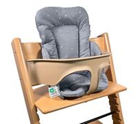 LaLoona High Chair Reducer Cushion for Stokke Tripp Trapp - Baby Feeding Reducer in Cotton, OEKO-TEX Standard 100, Machine Washable - Grey