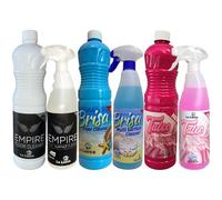 Lalucca 6 Spanish Cleaning Products Bundle Giftset, 3x Empire Talco Bresa Multisurface Cleaner Spray 750ml, 3x Empire Talco Bresa Floor Cleaner 1L Household Cleaning Essentials Cleaning Kit