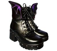 Laluerck Black Purple Bat Wings Shoes Buckle Elegant Removable Versatile Shoe Accessories for Beautiful Boots Shoes