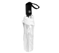 Laluky Auto Open/Close Travel Umbrella - Transparent Folding, Windproof, Compact, Portable, Clear Canopy - Ideal for Rain, Men and Women (White/Black)