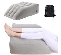 Laluky Leg Elevatio-n Pillow, Inflatable Leg Rest Pillow, Foot Rest Pillow Le-g Support Pillow, Supportive Bed Wedge Foam Pillow for Circulation Swelling Foot & Knee Discomfort(Grey)