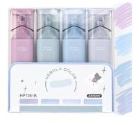 LaluluTek Blue Glitter Highlighter Set - 4 Pens for Learning, Work, Notes & Drawings; Perfect for Marking Key Points & Highlighting