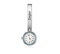Lam Hub Fong Personalized Nurses Fob Watch Doctor Hanging Watch with Name Engraved Medical Watch Dial with Rhinestones Lapel Pin Clip-on Women Men Pocket Watches Gift (Silver #2)
