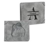 Lam Hub Fong Wallets for Men, Personalized Leather Wallets, Men's Wallets with Engraved Name Image, Gifts for Dad from Daughter, Gifts for Men