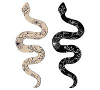 Lam-lord 2 Pieces Snake Wall Decor Black Boho Witchy Cute Wooden Snake Decor Natural Aesthetic Witchy Desk Decor Altar Decor Frame Wall Hanging Boho Wall Art for Apartment Bedroom Bathroom