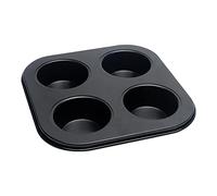 Lam-lord 4 Cup Muffin Pan Mold,Non-Stick Cupcake Baking Tray/Tin - Carbon Steel Cake Mould For home, restaurant and cafe bar(Black)