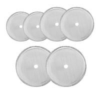 Lam-lord 6 pcs French Press Replacement Filter Screen 2.83 inch + 3.46 inch + 3.94 inch, Reusable Stainless Steel Cafetiere Filter Mesh for 350ml 800ml 1000ml French Press Coffee Makers (Silver)