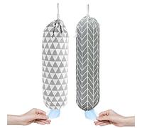 Lam-lord Carrier Garbage Bag Organizer, 2 Pieces Plastic Bag Holder Carrier Bag Dispenser Wall Mount Hanging Storage Bag Foldable Washable Grocery Bag for Home Office Kitchen Travelling Supplies
