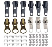 Lam-Lord Zip Repair Kit, 58Pcs Metal Zipper Pull Replacement, Copper Zipper Slider, Universal Zip Puller Accessories for Coats, Jacket, Jeans, Luggage, Backpacks