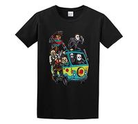 LAM PURE Est Men Horror Movie The Massacre Machine Unisex 100% Cotton Short-Sleeve T-Shirts Black XXL