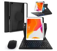 LAMA Magnetic Rotatable Bluetooth Keyboard Case with Mouse for iPad 10.2&10.5 Inch, Detachable Wireless Keyboards Case for iPad (9th 2021/8th 2020/7th Gen 2019, Air 3 2019, Pro 2017), Black
