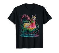 Lama Men's Women's Colourful Watercolour Llama T-Shirt