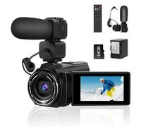 LAMA Video Camera 8K Camcorder, 64MP Vlogging Camera 18X Digital Zoom IR Night Vision Camera, WiFi Digital Recorder with 64GB SD Card, 4500mAh Battery (4.5 Hours Recording Time) for Streaming Video