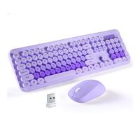 LAMA Wireless 2.4G Keyboard and Mouse Combo, 104 Keys Full Size, US Layout | Wireless Plug & Play USB Connection, Detachable Retro Round Keycaps, Compatible with Windows 7/8/10/11, ChromeOS and macOS