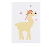 'Lama With A Butterfly On Her Nose' Temporary Tattoo - Water Resistant, Skin-Safe, Non-Toxic Transfer (TO00075871)