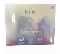Lamai Beauty Cleansing Face Cloths 50 Pack, Ultra Soft Disposable Face Towels, Makeup Remover Cloths, Dry or Wet Use, Embossed Facial Cleansing Wipes, Suitable for Sensitive Skin