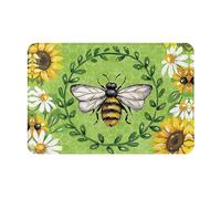 LAMAME bee & Sunflowers printed Indoor Doormat Soft Indoor Outdoor Carpet Washable Entrance Carpet