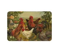 LAMAME Chickens and Farm printed entrance carpet, decorative door mat