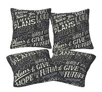 LAMAME I Know The Plans Have You Declares Lord printed Square pillowcase Decorative pillowcase Cushion cover 4pcs