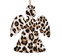 LAMAME Leopard print printed Christmas Wooden Decoration Christmas Wooden Hanging Ornament