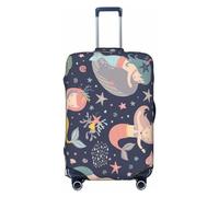 LAMAME Mermaid in The Ocean Printed Suitcase Cover Elasticated Protective Cover Washable Luggage Cover
