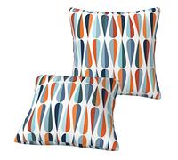 LAMAME Mid Century Modern Retro with Drop Shapes printed Square pillowcase Decorative pillowcase Cushion cover 2pcs