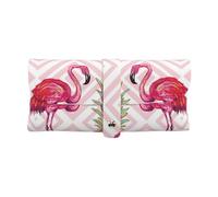 LAMAME Pink Flamingo Pineapple printed Portable Glasses Case Leather Sunglasses Bag Eyeglasses Storage Bag