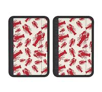 LAMAME Red Lobster printed Car seat belt shoulder Multifunctional seat belt cushion cover Seat belt protector