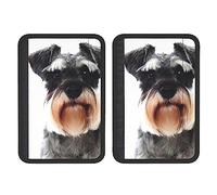 LAMAME Well-behaved schnauzer printed Car seat belt shoulder Multifunctional seat belt cushion cover Seat belt protector