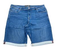 LAMANIERE Mens Denim Stretch Shorts Cotton Summer Spandex Half Pants Super Stretch Roll Up Pants Classic Menswear Holiday, Mid Wash, 33W