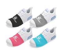 LAMANTOP Dance Shoe Socks on Smooth Floors Over Sneakers,Shoe Cover Dancing Shoe Sliders Ballet Dancers Turning Socks Protect Knees, 4 Pairs (Black & Grey & Blue & Pink）, One size