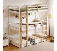 lamar wooden triple bunk bed in white