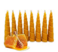 LAMARE Honeycomb Beeswax Candle, 100% Natural (8 Units - 15 cm Length - 3 cm Diameter) - Without Paraffins - Honey Candles - Handmade 100% Handmade