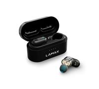 Lamax Duals1 Bluetooth Headphones 5.0 USB-C, In-Ear Headphones with Dual Driver, Up to 28 Hours Listening Time, Aluminium Housing with Battery Indicator, 3 Plug Sizes, Passive Noise Cancelling